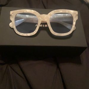 AMIRI Silver & Blue Classic Logo Sunglasses